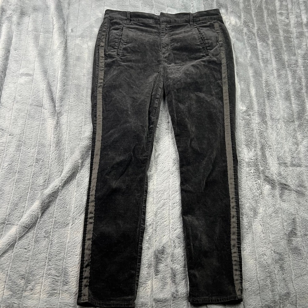 LOFT Modern Skinny Corduroy Pants Gray Side Stripe Size 12 31 Regular